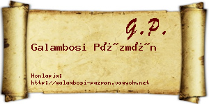 Galambosi Pázmán névjegykártya